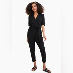 Hatch Collection The Nurse-To-Errands Jumpsuit in Black Jersey 0